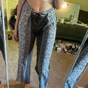 black & white bohemian pants